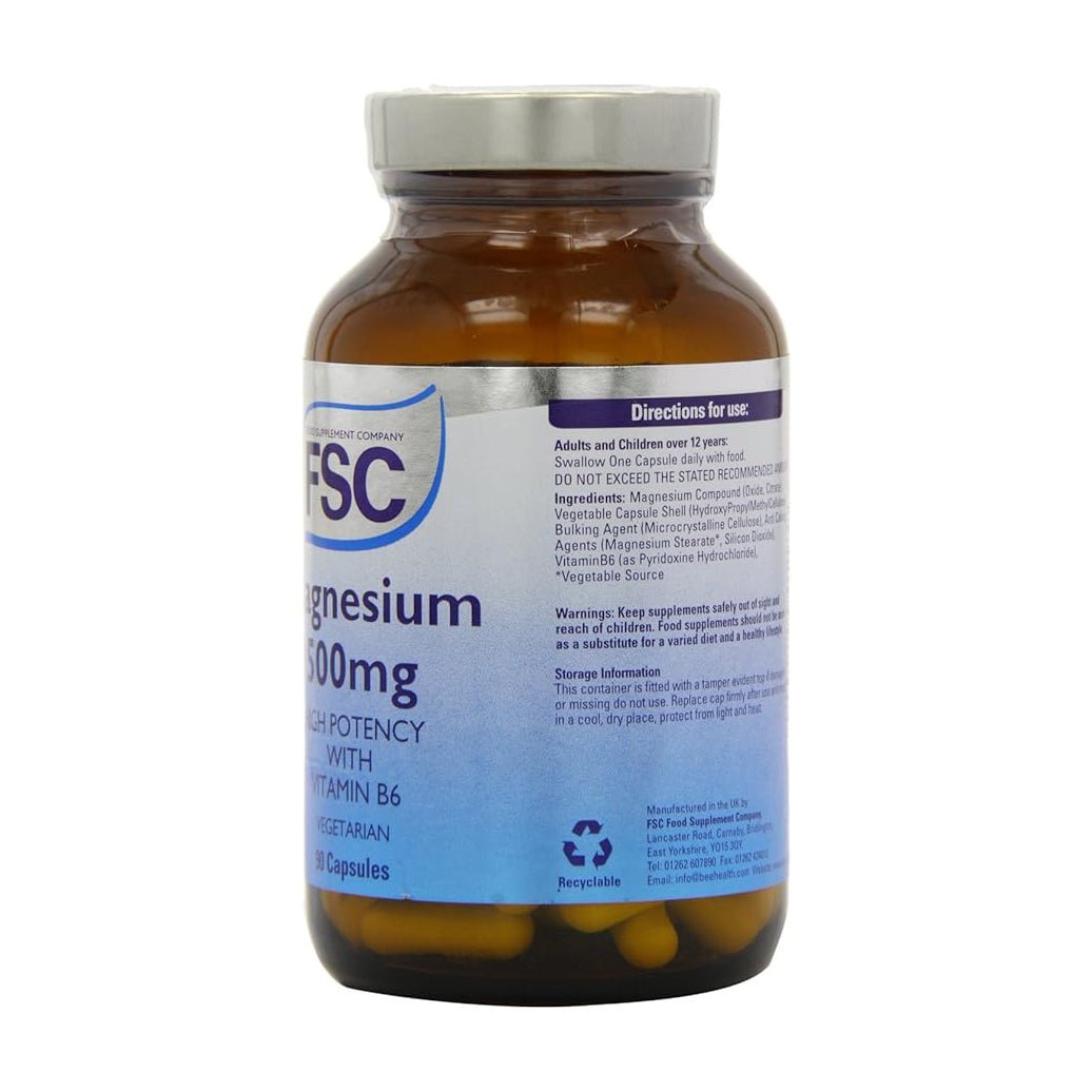 Magnesium 500mg 90 Capsules - FSC - Food Supplement - Eco Natural Products