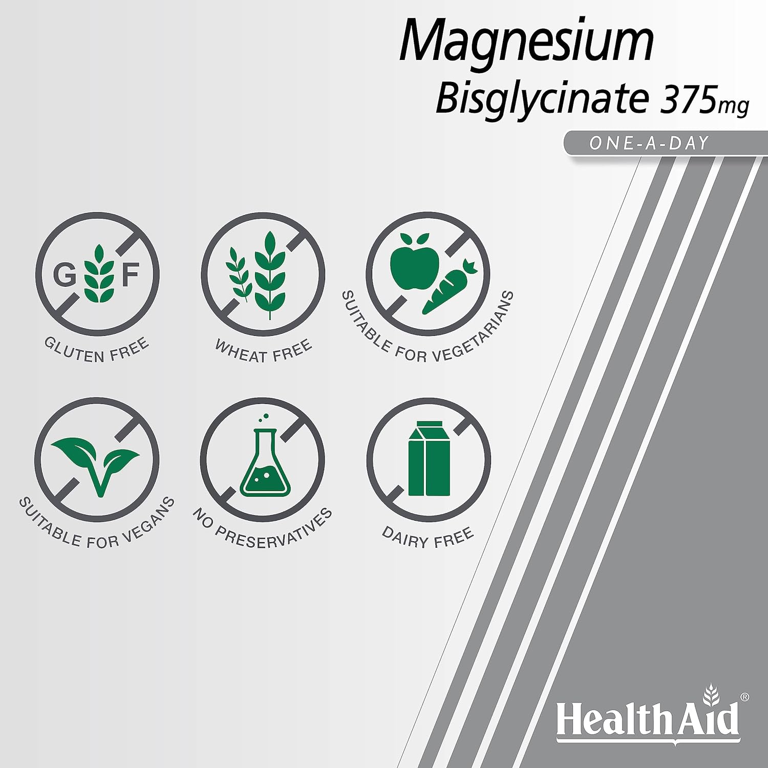 Magnesium Bisglycinate 60 Tablets - Eco Natural Products - HealthAid - Food Supplement