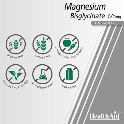 Magnesium Bisglycinate 60 Tablets - HealthAid - Food Supplement - Eco Natural Products
