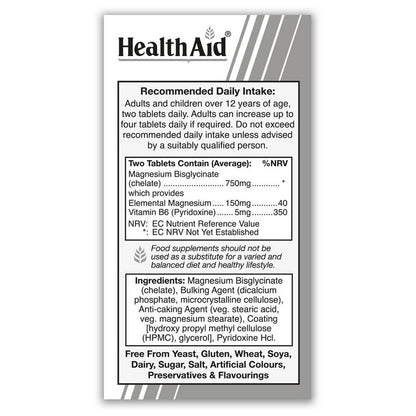 Magnesium Bisglycinate 60 Tablets - HealthAid - Food Supplement - Eco Natural Products