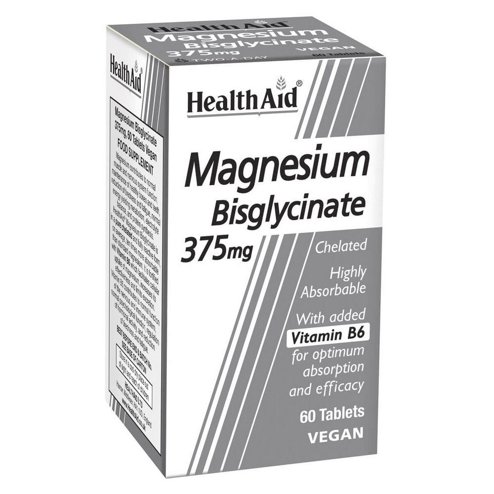 Magnesium Bisglycinate 60 Tablets - Eco Natural Products - HealthAid - Food Supplement