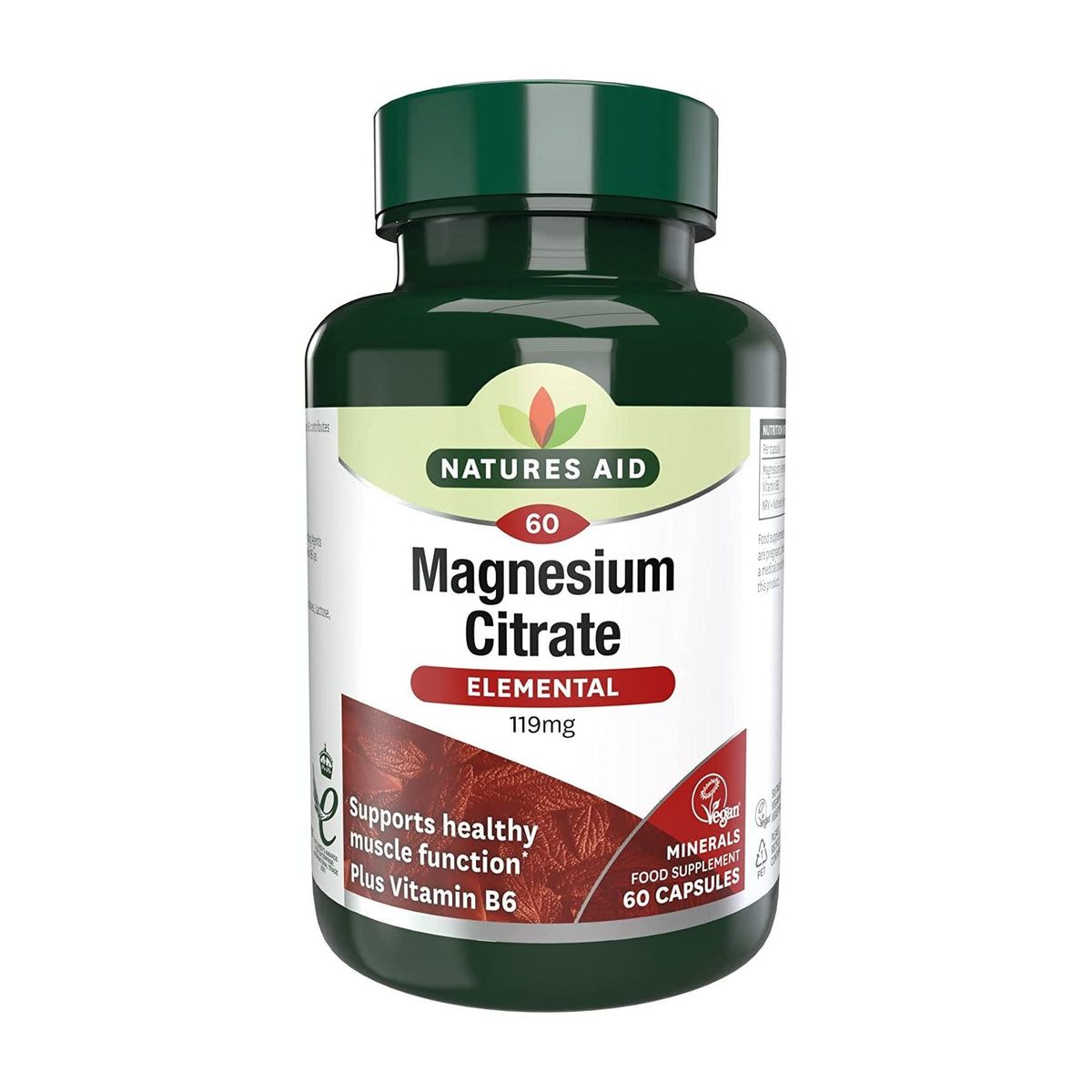 Magnesium Citrate Tablets 750mg 60 Tablets - Natures Aid - Vitamins & Supplements - Eco Natural Products