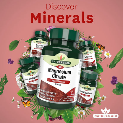 Magnesium Citrate Tablets 750mg 60 Tablets - Natures Aid - Vitamins & Supplements - Eco Natural Products
