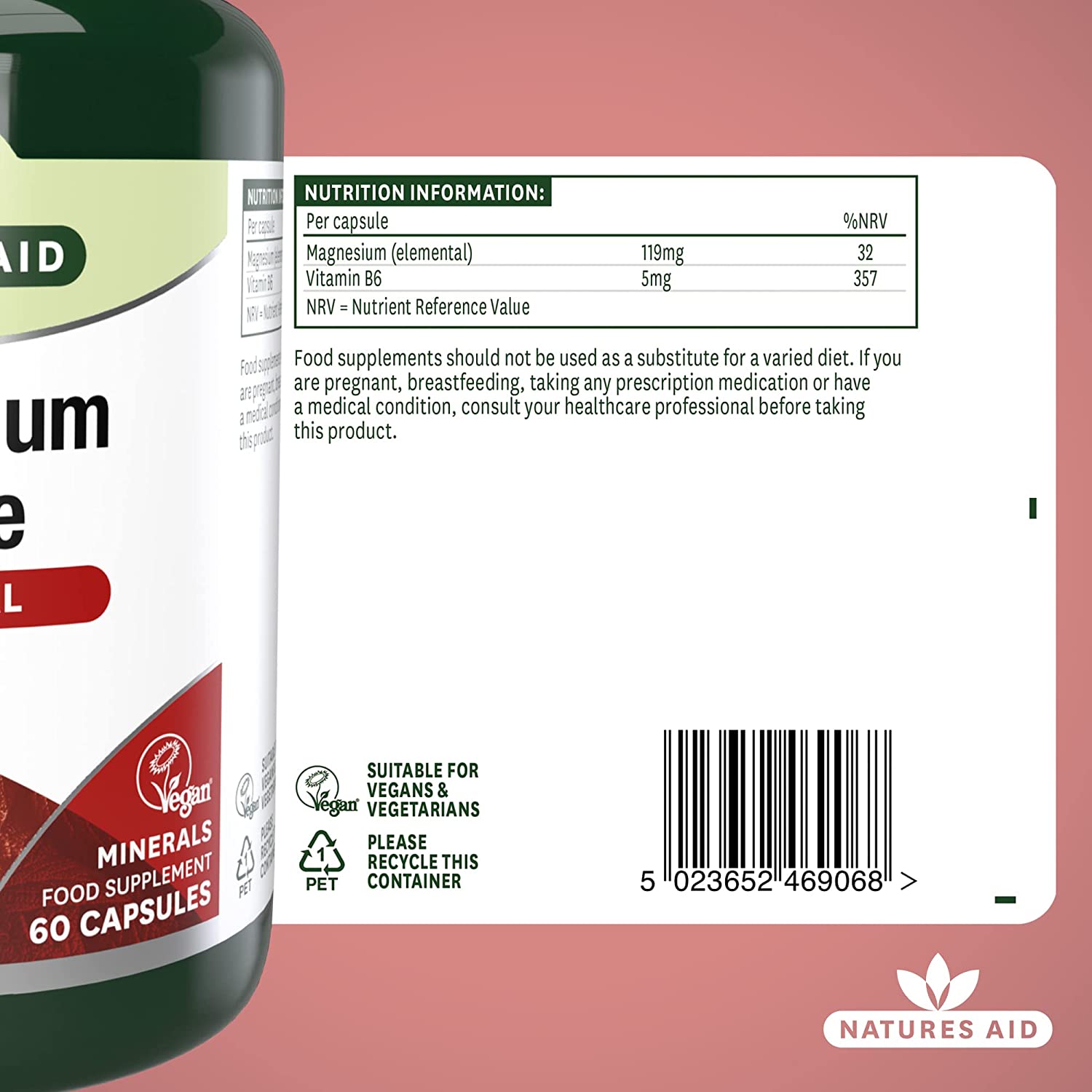 Magnesium Citrate Tablets 750mg 60 Tablets - Natures Aid - Vitamins & Supplements - Eco Natural Products