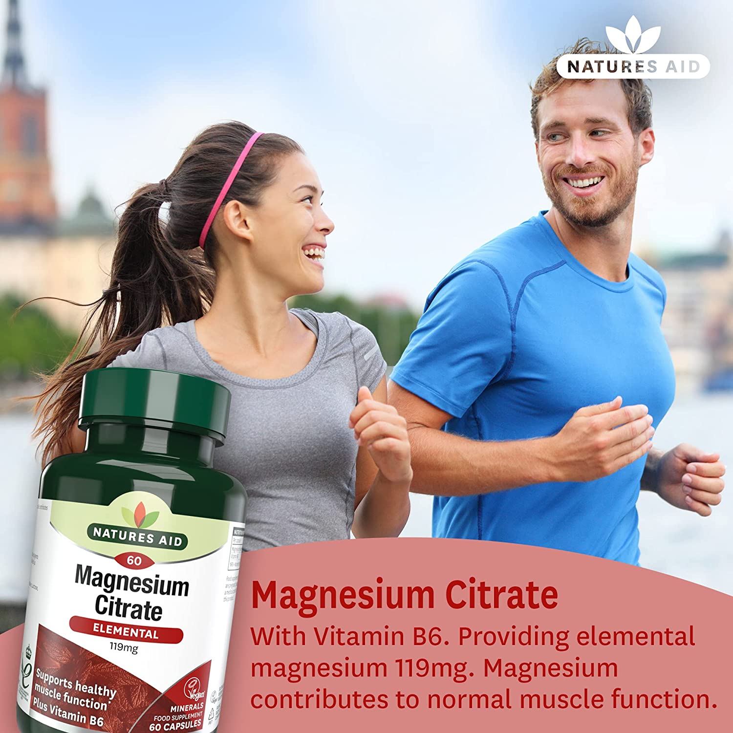 Magnesium Citrate Tablets 750mg 60 Tablets - Eco Natural Products - Natures Aid - Vitamins & Supplements