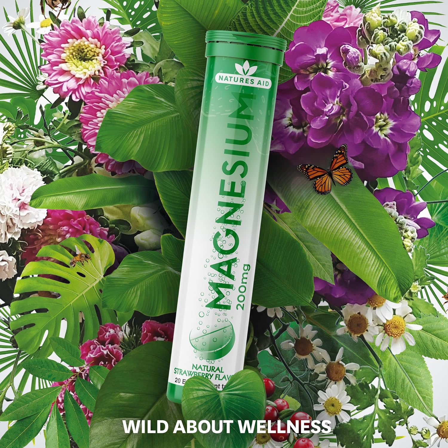 Magnesium Effervescent 20 Tablets - Natures Aid - Vitamins & Supplements - Eco Natural Products