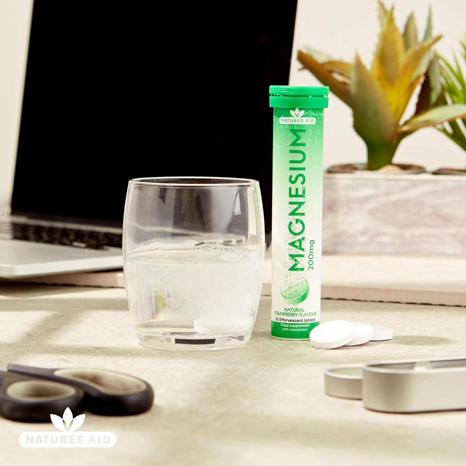 Magnesium Effervescent 20 Tablets - Natures Aid - Vitamins & Supplements - Eco Natural Products