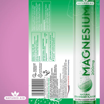 Magnesium Effervescent 20 Tablets - Natures Aid - Vitamins & Supplements - Eco Natural Products