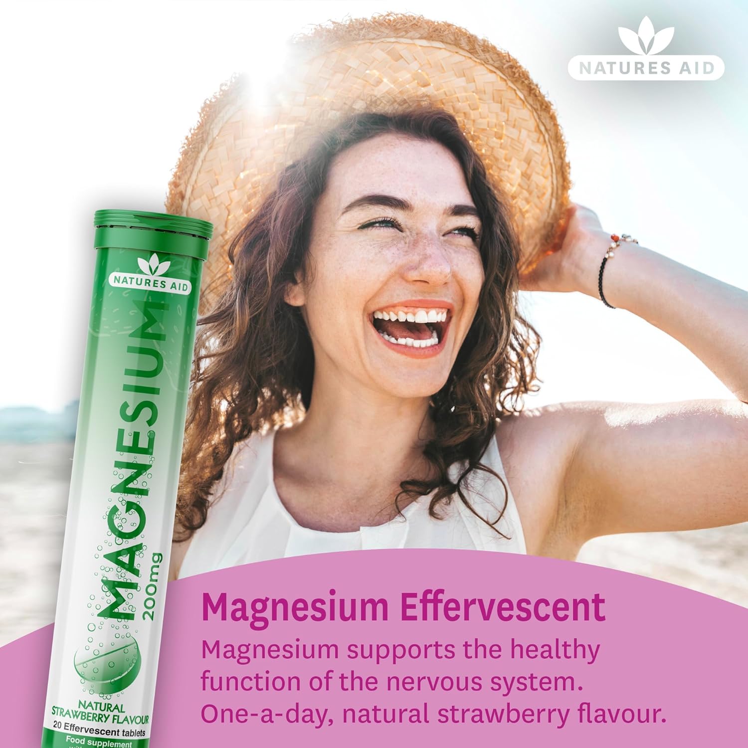 Magnesium Effervescent 20 Tablets - Eco Natural Products - Natures Aid - Vitamins & Supplements