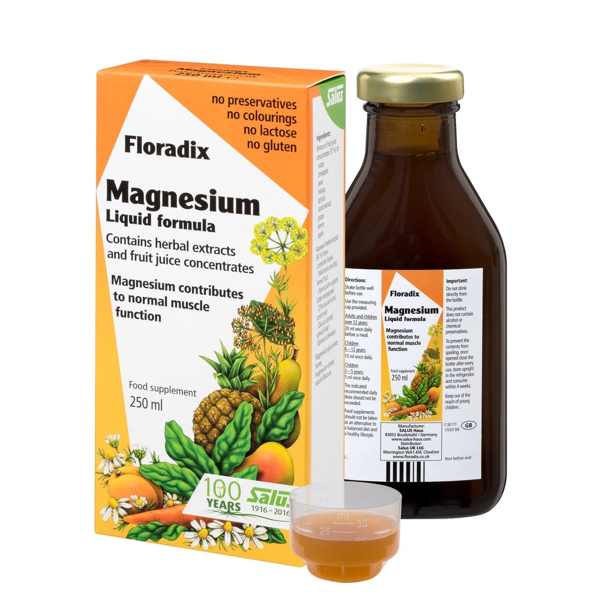 Magnesium Liquid Mineral Supplement 250ml - Floradix - Food Supplement - Eco Natural Products