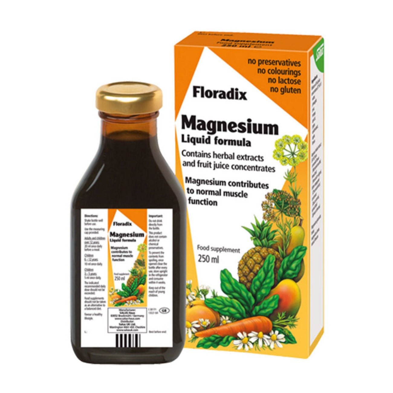Magnesium Liquid Mineral Supplement 250ml - Floradix - Food Supplement - Eco Natural Products