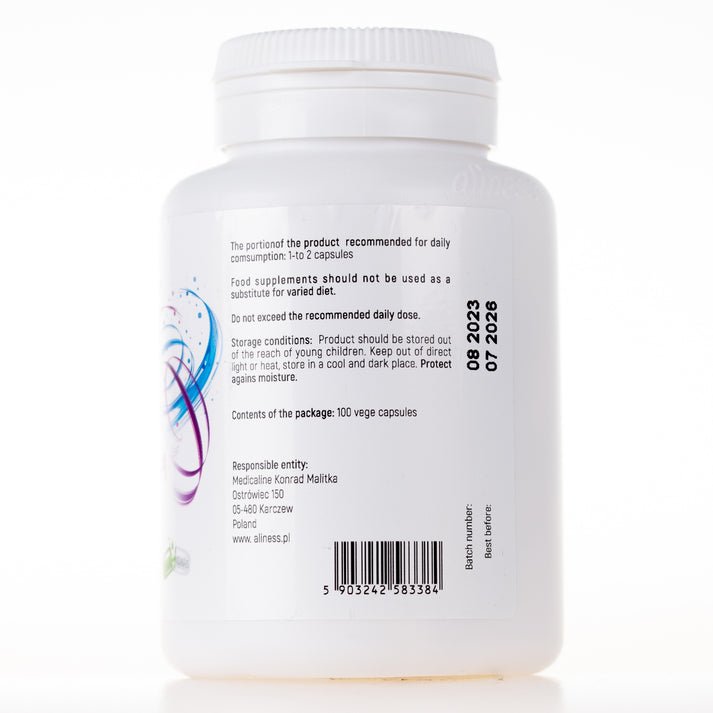 Magnesium Taurate Vitamin B6 100mg Vegan 100 Capsules - Aliness - Minerals - Aliness