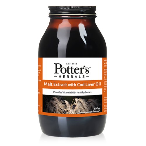 Malt Extract & Cod Liver Oil & Honey & Butterscotch 650g [BLACK FRIDAY] - Eco Natural Products - Potter's Herbals - Food Supplement