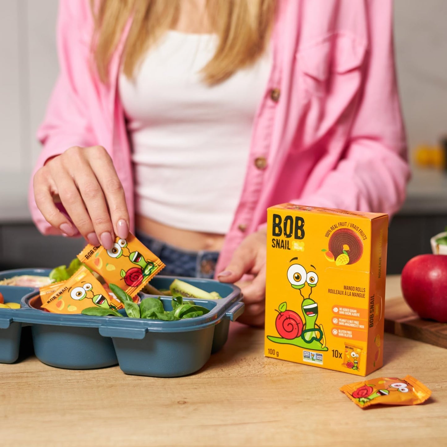 Mango No Added Sugar Fruit Rolls 100g - Bob Snail - Fruit Snacks - Eco Natural Products