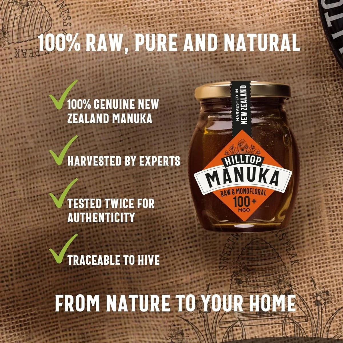 Manuka Honey MGO 100+ 225g - Hilltop Honey - Honey - Hilltop Honey