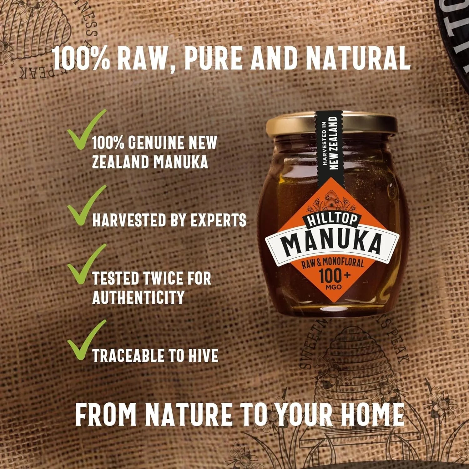 Manuka Honey MGO 100+ 225g - Hilltop Honey - Honey - Hilltop Honey