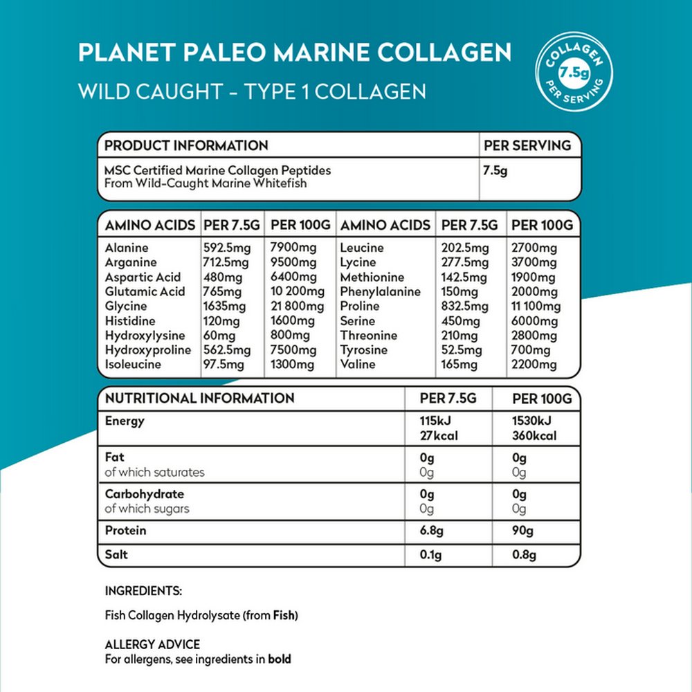 Marine Collagen Powder 225g - Planet Paleo - Food Supplement - Eco Natural Products