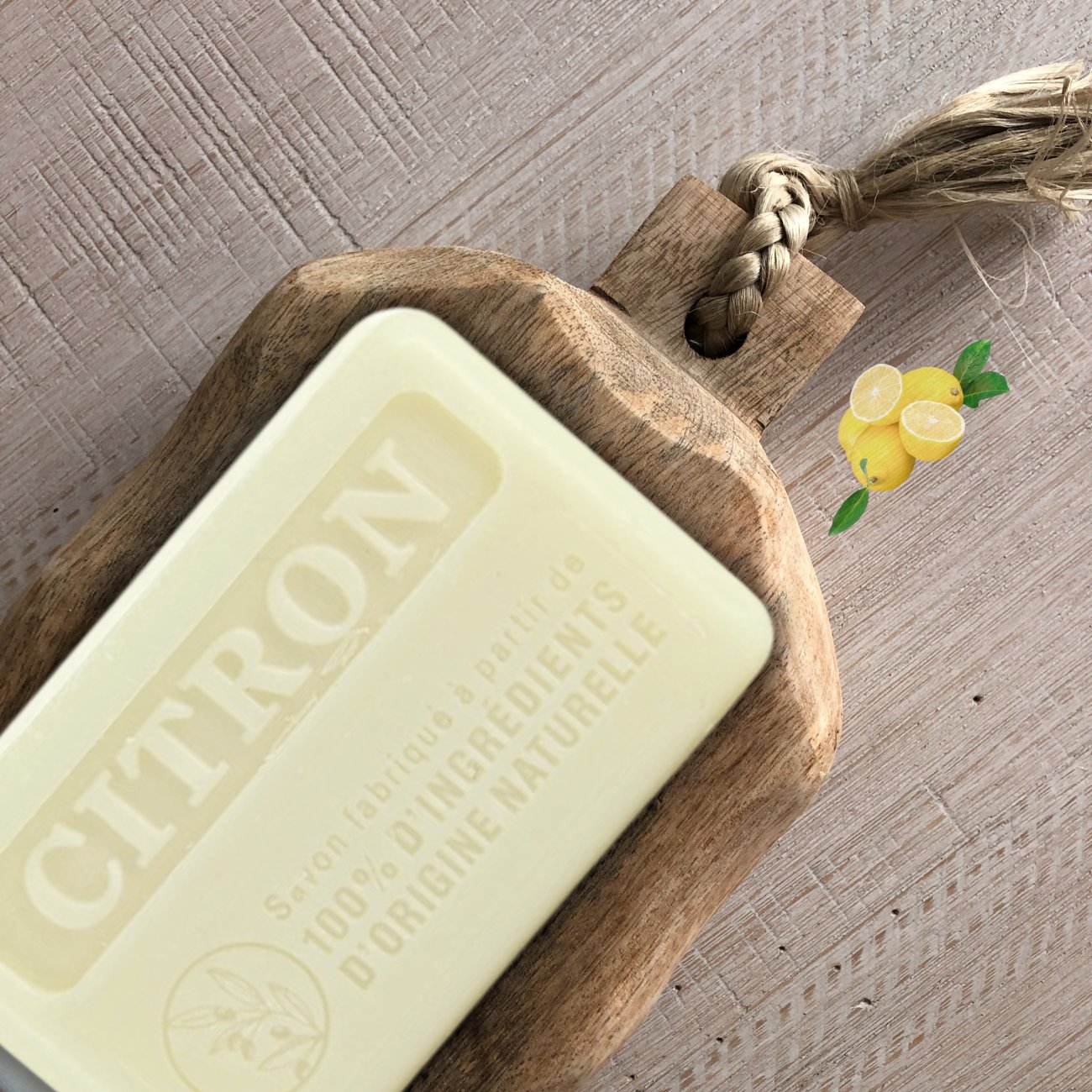 Marseille Soap 100% Natural Citron (Lemon) 125g - FouFour - Savon de Marseille - Bar Soap - Eco Natural Products