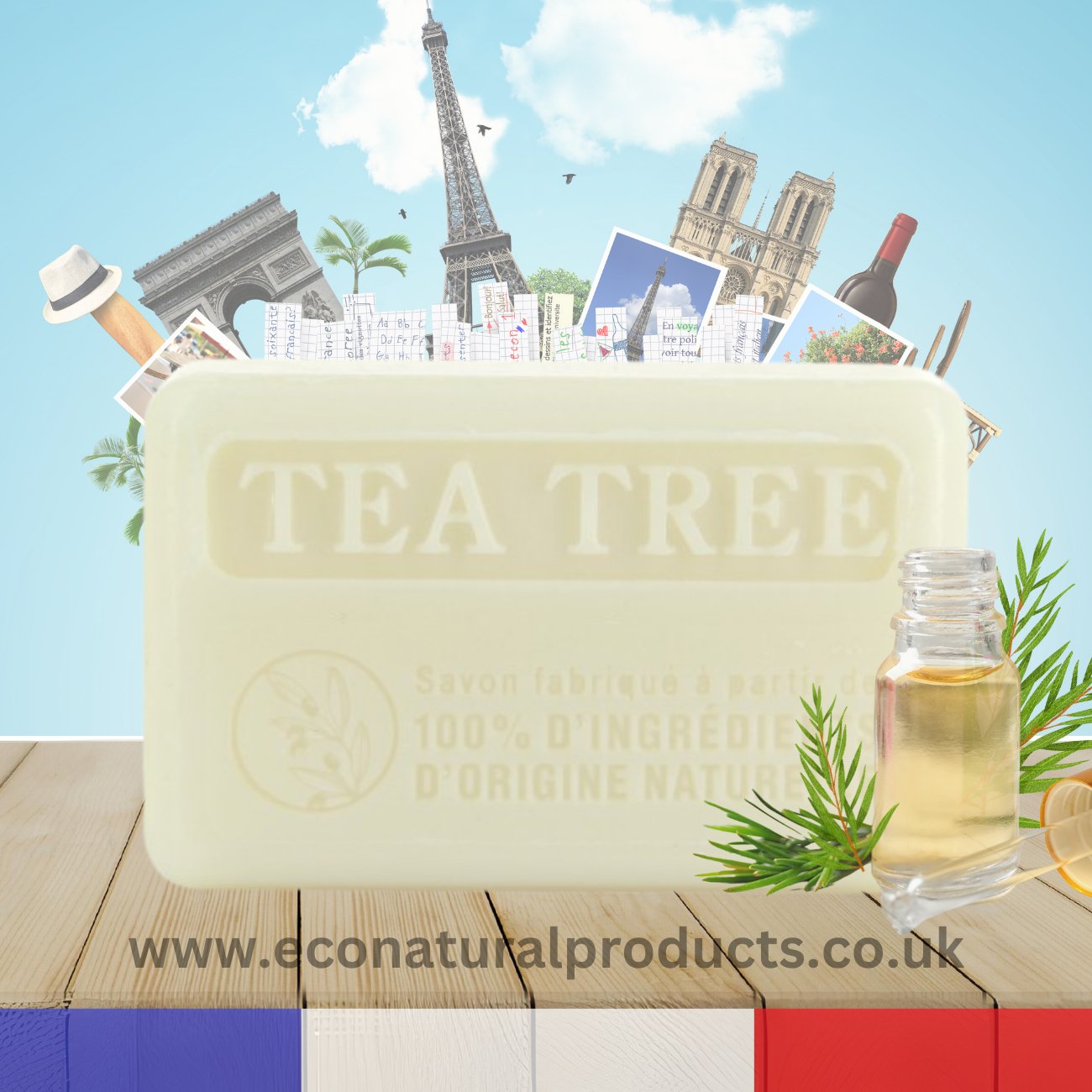 Marseille Soap 100% Natural Tea Tree 125g - Eco Natural Products - FouFour - Savon de Marseille - Bar Soap