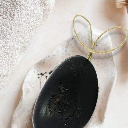 Marseille Soap Galet Charcoal Argan 155g - FouFour - Savon de Marseille - Bar Soap - Eco Natural Products