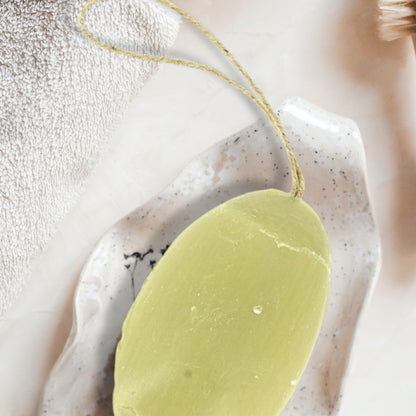 Marseille Soap Galet Spirulina and Eucayptus 155g - FouFour - Savon de Marseille - Bar Soap - Eco Natural Products