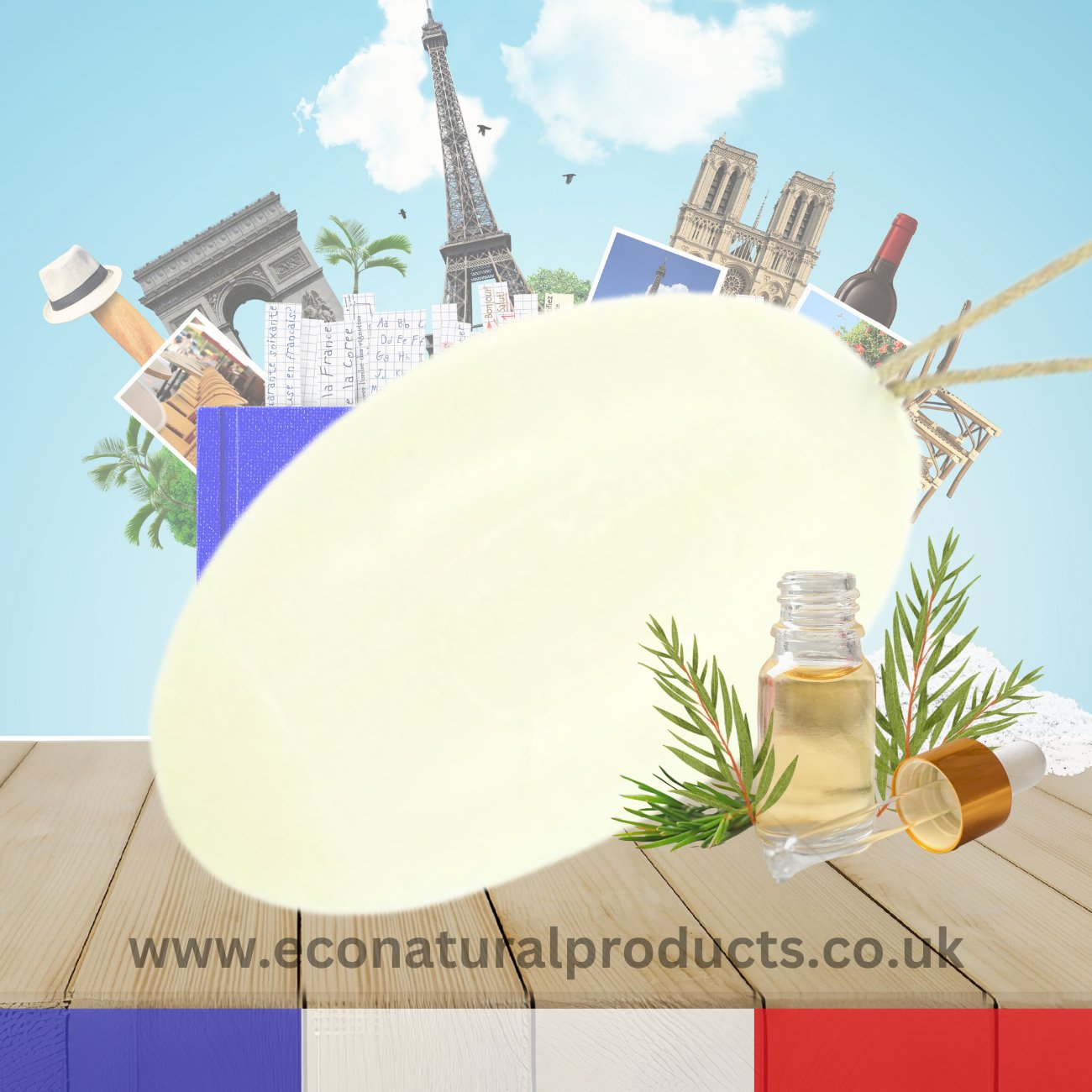 Marseille Soap Galet Tea Tree and White Clay 155g - FouFour - Savon de Marseille - Bar Soap - Eco Natural Products