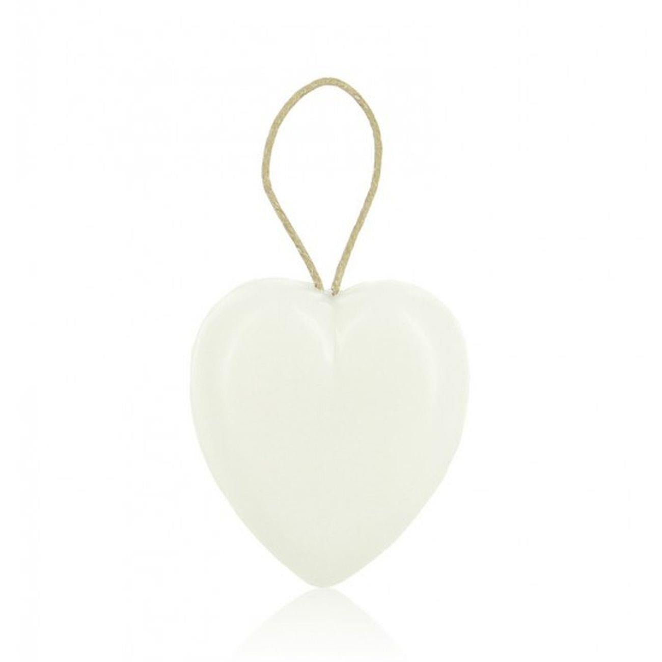 Marseille Soap Heart on Cord White Maman 95g - Eco Natural Products - FouFour - Savon de Marseille - Soap Bar