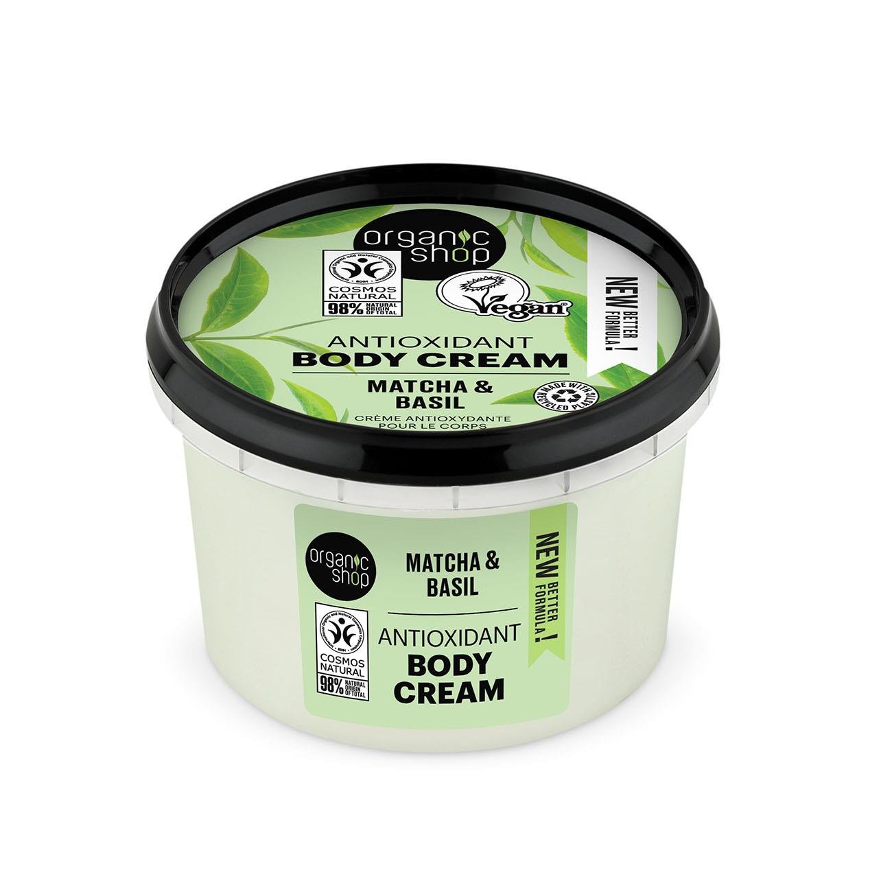 Matcha and Basil Antioxidant Body Cream 250 ml - Organic Shop - Body Cream - Eco Natural Products