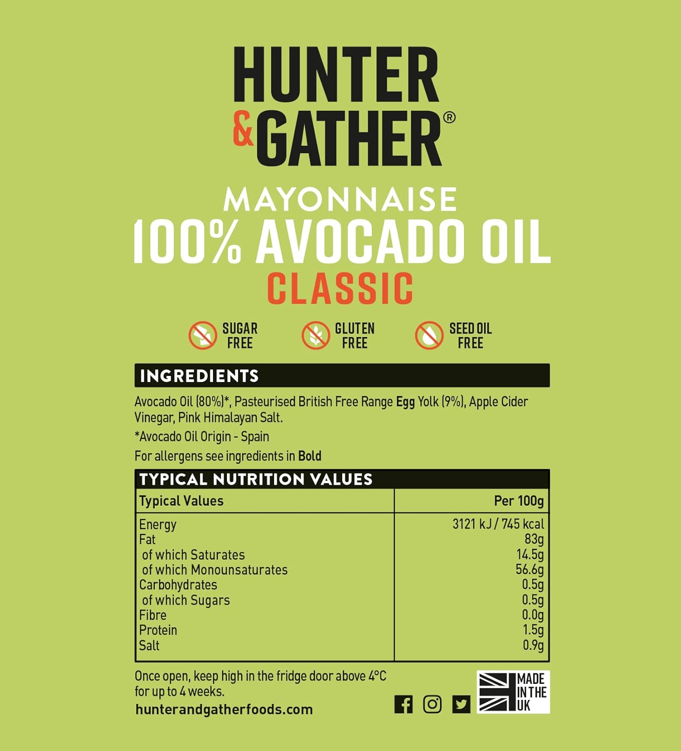 Mayonnaise Avocado Oil 175g - Hunter and Gather - Mayonnaise - Eco Natural Products