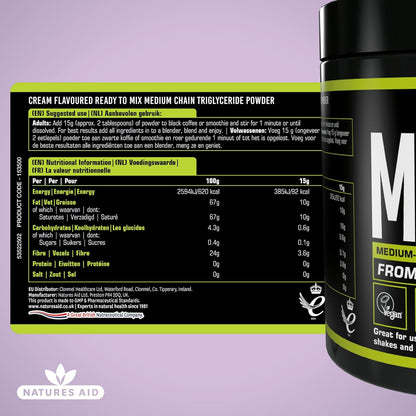 MCT Oil Coffee Creamer Powder 225g - Natures Aid - Food Supplements - Eco Natural Products