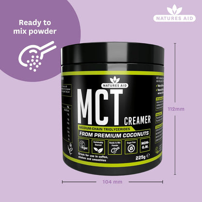 MCT Oil Coffee Creamer Powder 225g - Natures Aid - Food Supplements - Eco Natural Products