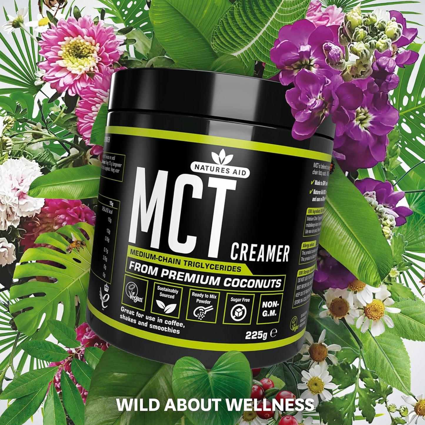 MCT Oil Coffee Creamer Powder 225g - Natures Aid - Food Supplements - Eco Natural Products