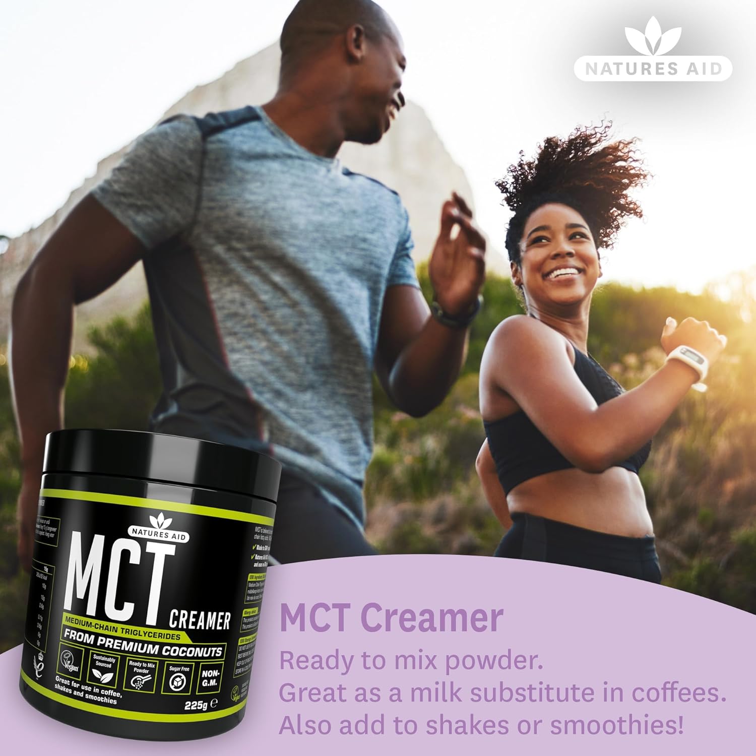 MCT Oil Coffee Creamer Powder 225g - Eco Natural Products - Natures Aid - Food Supplements