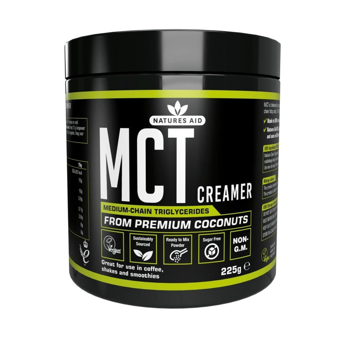 MCT Oil Coffee Creamer Powder 225g - Eco Natural Products - Natures Aid - Food Supplements