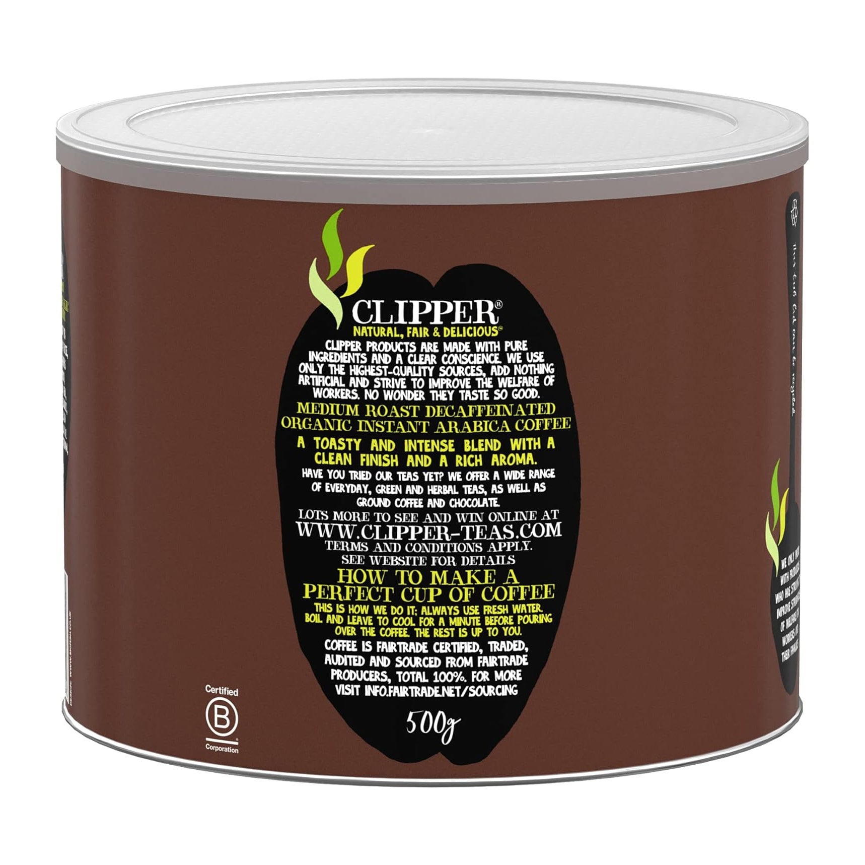 Medium Roast Arabica Decaf Coffee 500g - Eco Natural Products - Clipper - Decaf Coffee