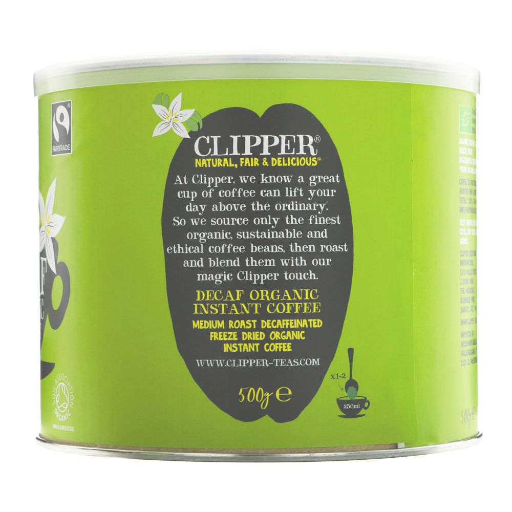 Medium Roast Arabica Decaf Coffee 500g - Clipper - Instant Coffee - Eco Natural Products