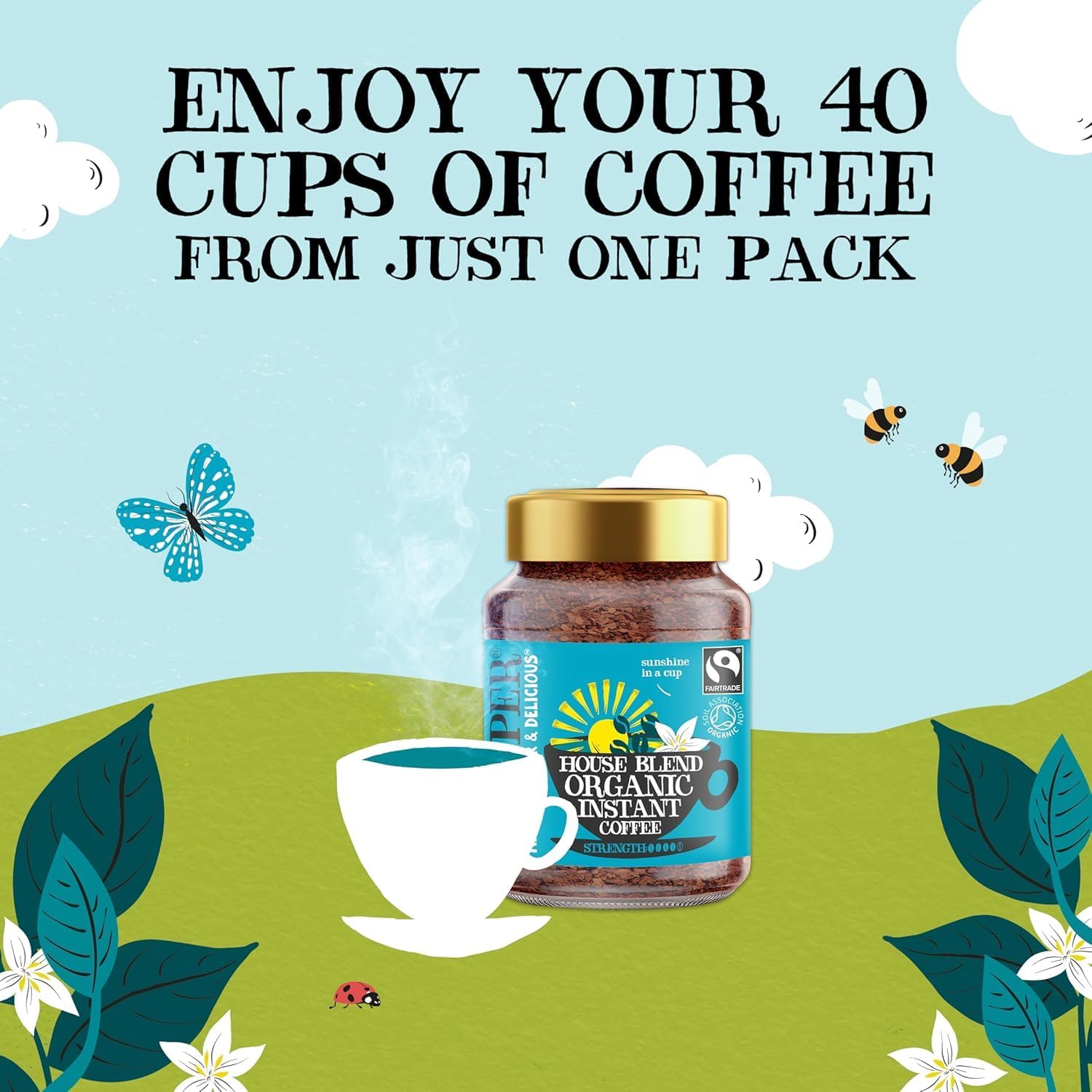 Medium Roast House Blend Organic Coffee 200g - Clipper - Instant Coffee - Eco Natural Products