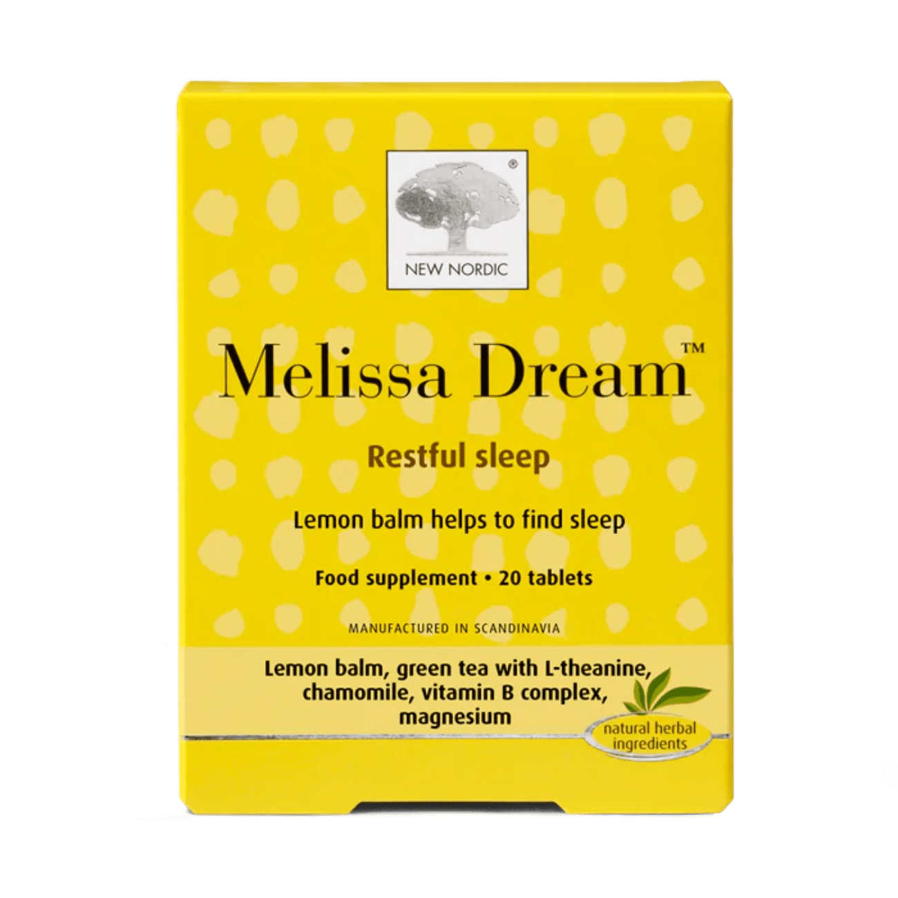 Melissa Dream 20 Tablets - Eco Natural Products - New Nordic - Botanical & Food Supplements