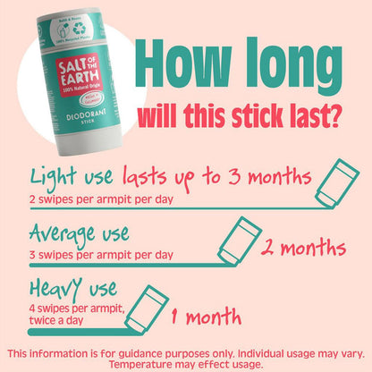 Melon & Cucumber Deodorant Stick 84g - Salt Of the Earth - Deodorant - Eco Natural Products