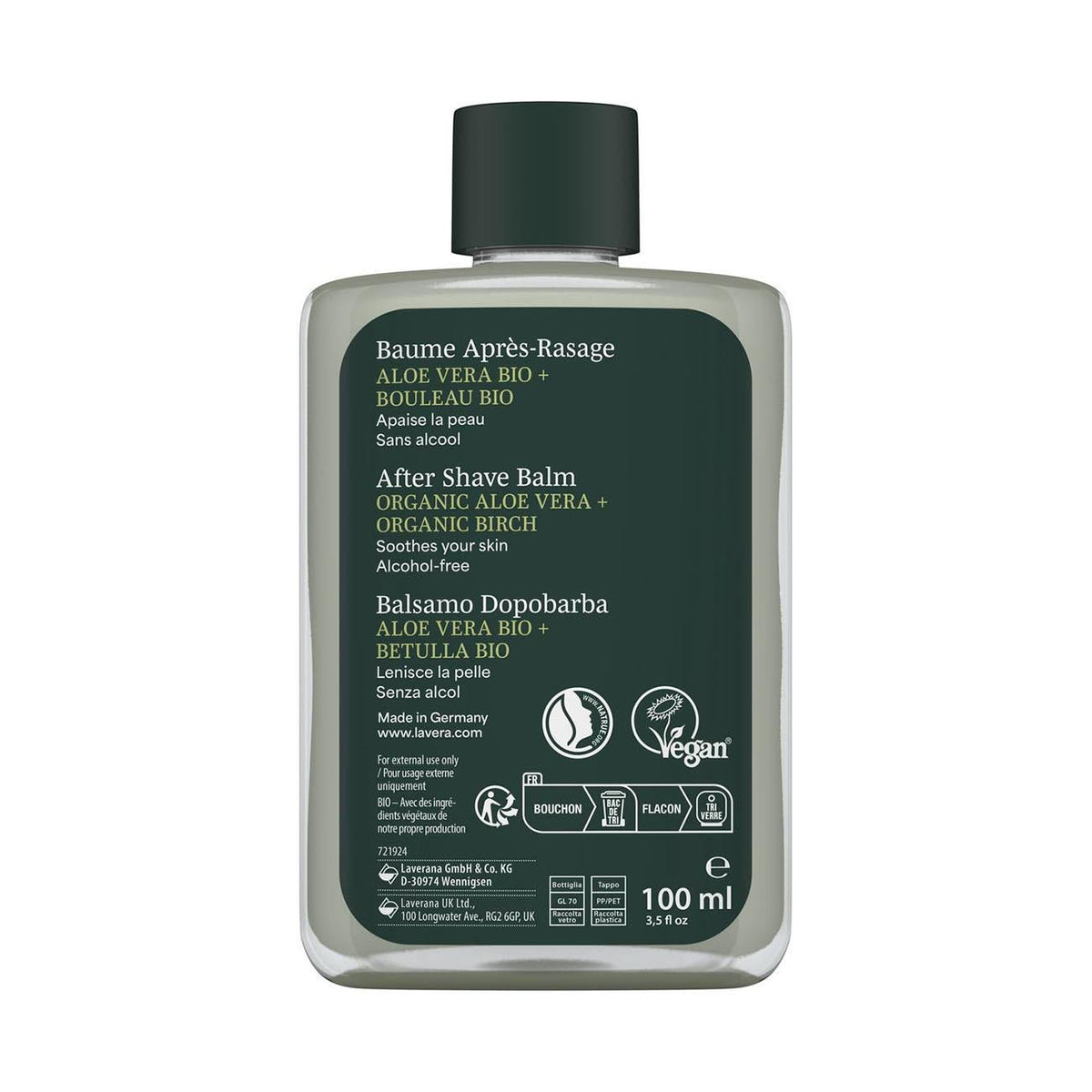 Lavera Men Sensitiv After Shave Balm 100ml bottle back view