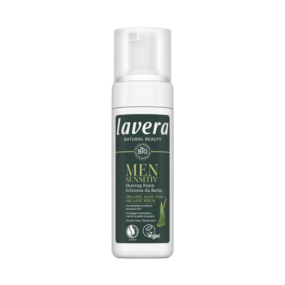 Lavera Men Sensitiv Gentle Shaving Foam 150ml bottle front view