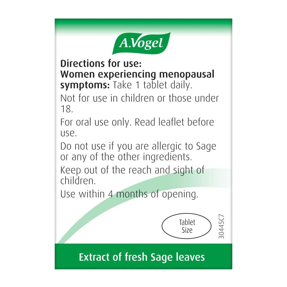 Menoforce Sage Tablets 30 Tablets - Eco Natural Products - A. Vogel - Menopause Support