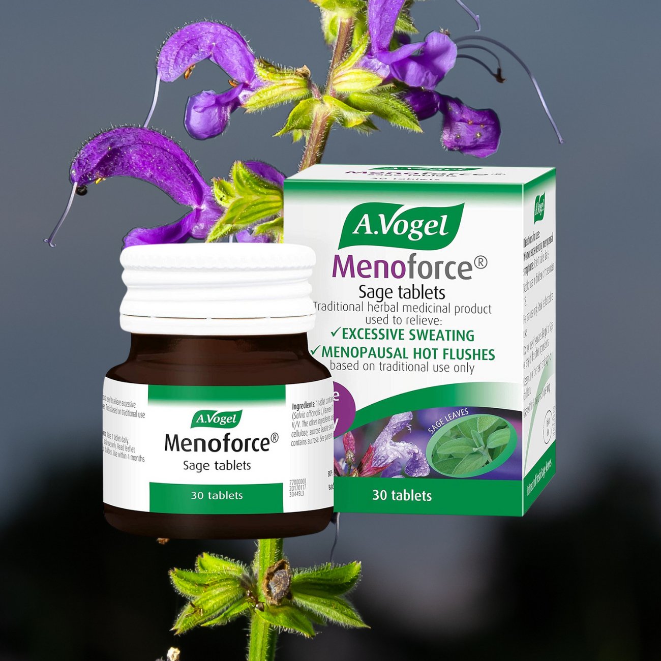 Menoforce Sage Tablets 30 Tablets - Eco Natural Products - A. Vogel - Menopause Support