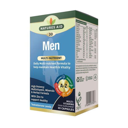 Men's Multi - Vitamins & Minerals 30 Capsules - Natures Aid - Vitamins & Supplements - Eco Natural Products