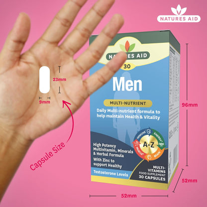Men's Multi - Vitamins & Minerals 30 Capsules - Natures Aid - Vitamins & Supplements - Eco Natural Products