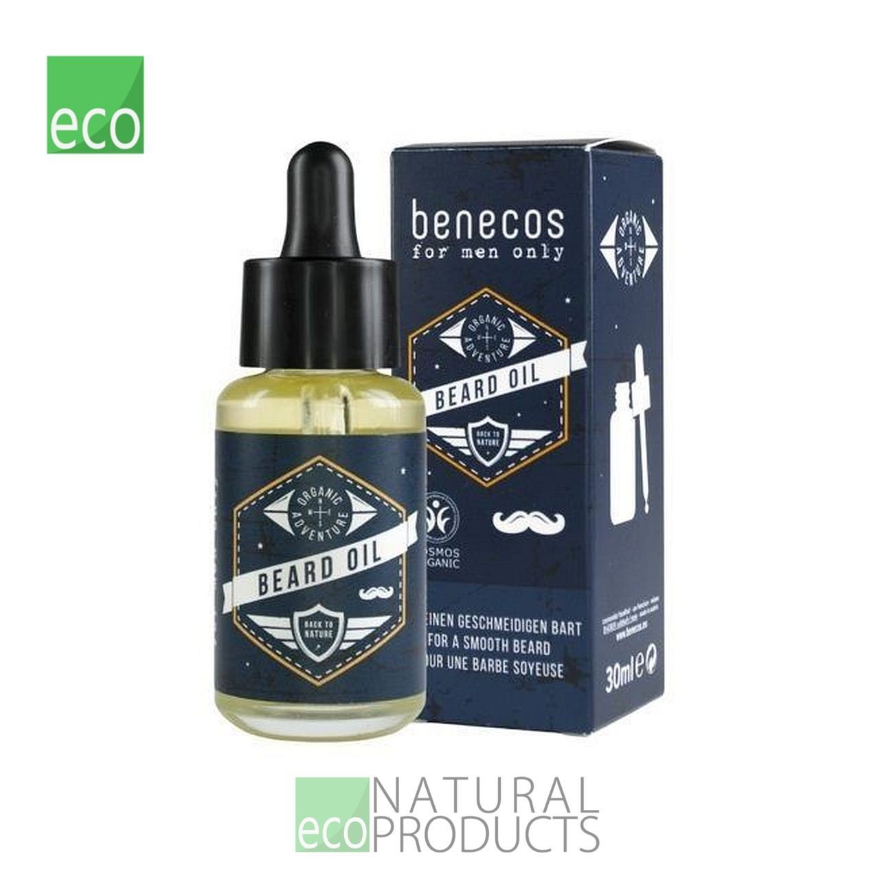 Men's Range Vegan Beard Oil 30ml - Benecos - Beard Oil - Eco Natural Products