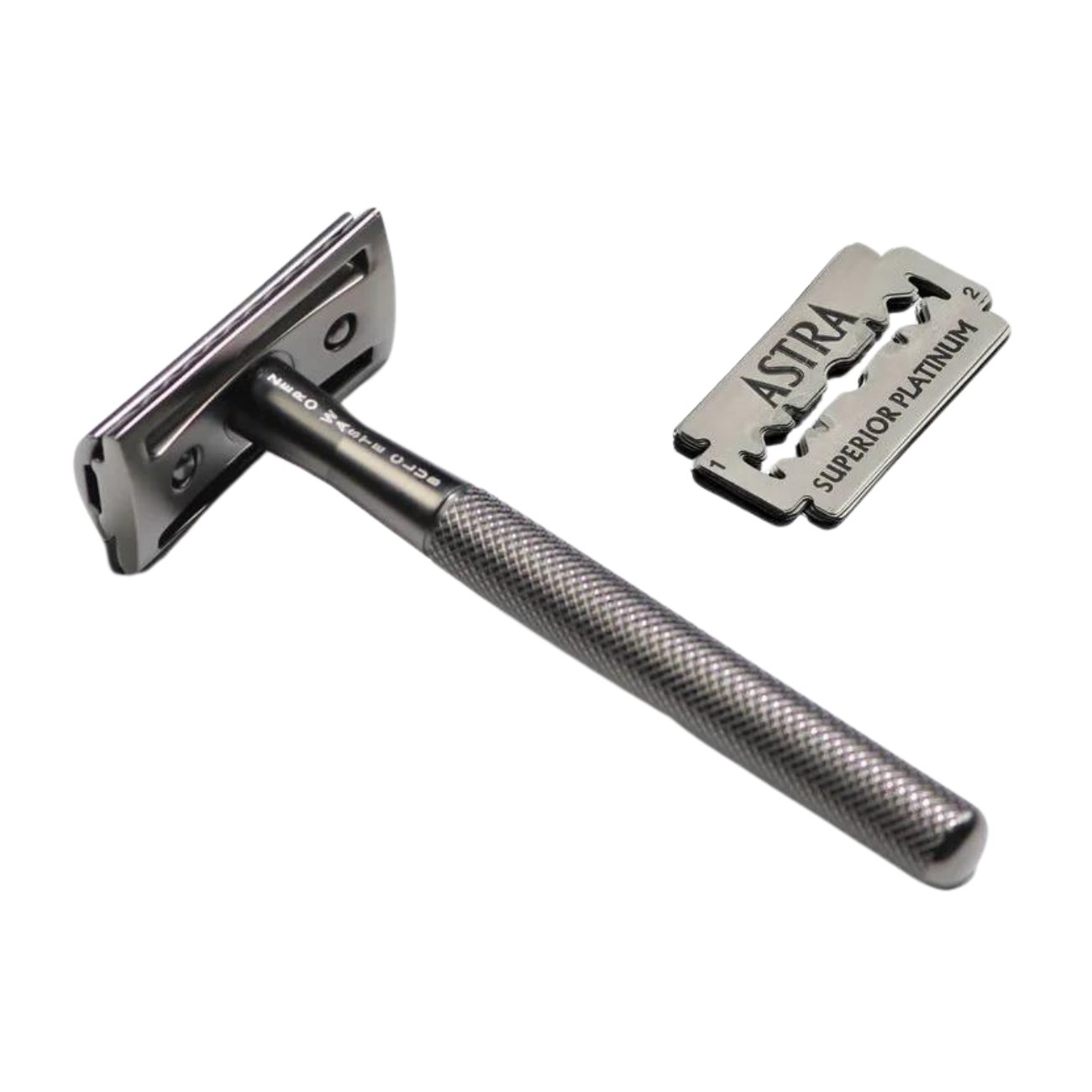 Metal Grey Reusable Stainless Steel Razor 10 Blades - Eco Natural Products - Zero Waste Club - Razor