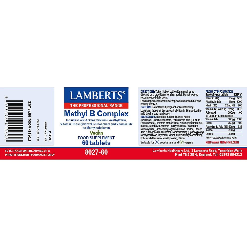 Methyl B Complex 60 Tablets [BLACK FRIDAY] - Eco Natural Products - Lamberts - Food Supplement