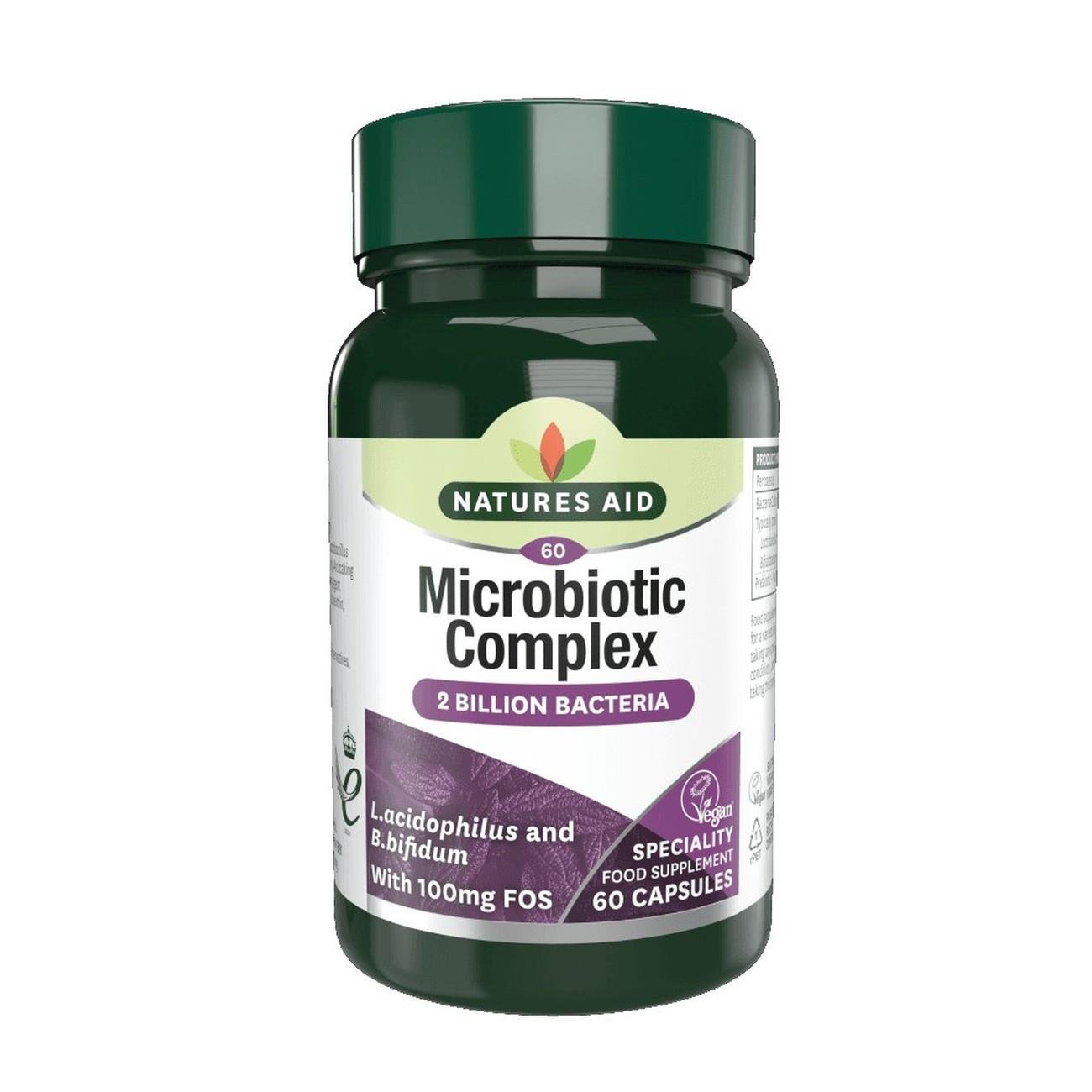 Microbiotic Complex 60 Capsules - Eco Natural Products - Natures Aid - Vitamins & Supplements