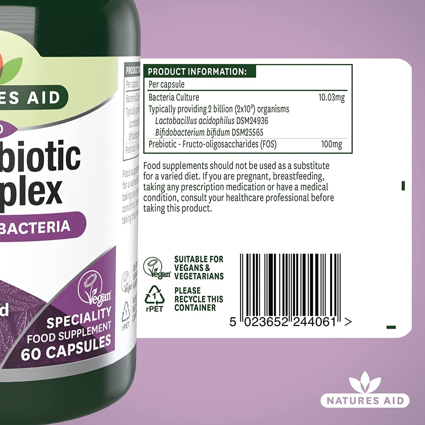 Microbiotic Complex 60 Capsules - Natures Aid - Vitamins & Supplements - Eco Natural Products